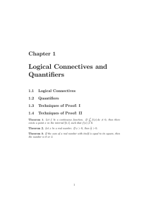 Logical Connectives and Quantifiers Chapter 1 1.1