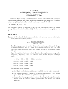 MATH 1170 MATHEMATICS FOR LIFE SCIENTISTS Computer Assignment IV Due September 23, 2003