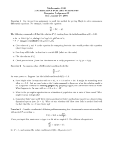 Mathematics 1180 MATHEMATICS FOR LIFE SCIENTISTS Computer Assignment II Due January 27, 2004