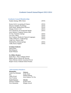 Graduate Council Annual Report 2013-2014 Graduate Council Membership