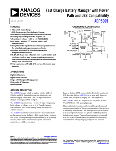 Fast Charge Battery Manager with Power Path and USB Compatibility ADP5065 Data Sheet