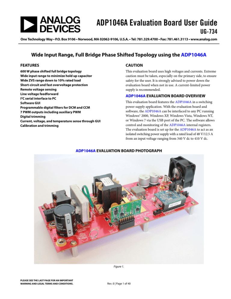 Adp1046a Evaluation Board User Guide Ug 734