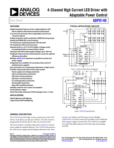 4-Channel High Current LED Driver with Adaptable Power Control ADP8140 Data Sheet