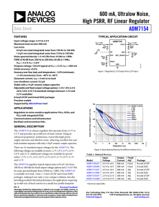 600 mA, Ultralow Noise, High PSRR, RF Linear Regulator ADM7154 Data Sheet