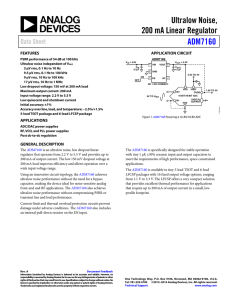 Ultralow Noise, 200 mA Linear Regulator ADM7160 Data Sheet