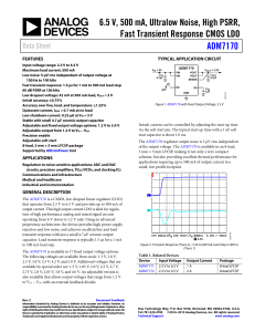 6.5 V, 500 mA, Ultralow Noise, High PSRR,  ADM7170