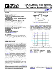 6.5 V, 1 A, Ultralow Noise, High PSRR, ADM7171 Data Sheet