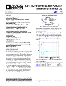 6.5 V, 2 A, Ultralow Noise, High PSRR, Fast ADM7172 Data Sheet