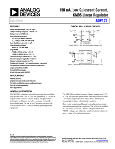 150 mA, Low Quiescent Current, CMOS Linear Regulator ADP121 Data Sheet