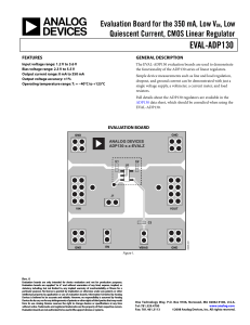 EVAL-ADP130 Evaluation Board for the 350 mA, Low V , Low