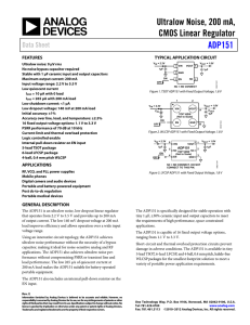 Ultralow Noise, 200 mA, CMOS Linear Regulator ADP151 Data Sheet