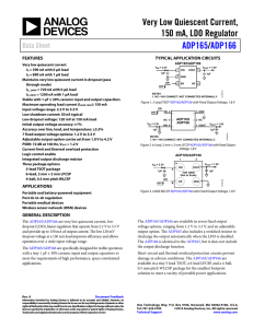 Very Low Quiescent Current, 150 mA, LDO Regulator / ADP165