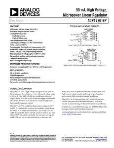 50 mA, High Voltage, Micropower Linear Regulator ADP1720-EP Data Sheet