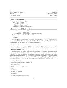 ECE-C574 ASIC Design I Syllabus Winter Lecture: 1h50m