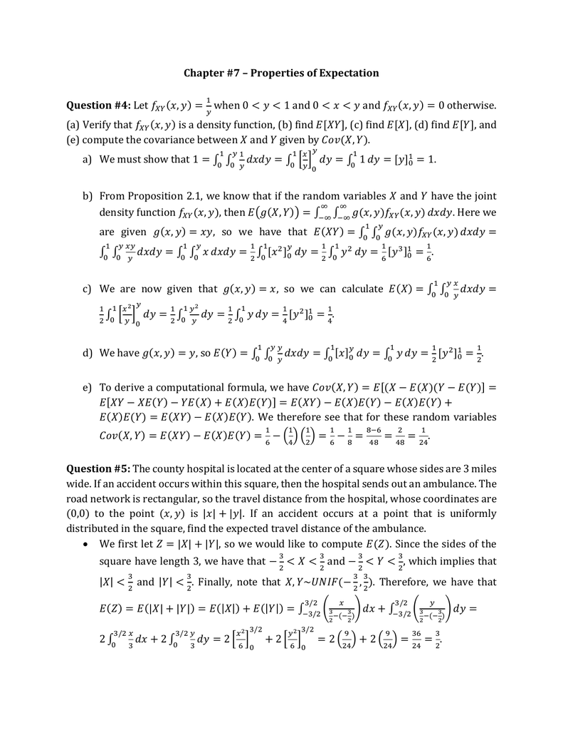 Chapter 7 Properties Of Expectation Question 4