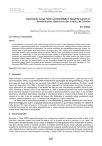 Exploring the Causal Factors and the Effects of Sexual Harassment... Female Students at the Universities in Africa. An Overview