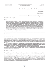 Generational Sub-cultures: Generation Y a Sub-culture? Mediterranean Journal of Social Sciences