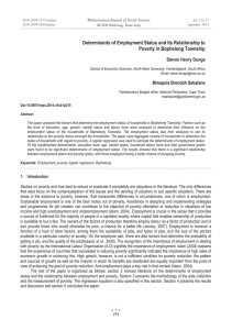 Determinants of Employment Status and Its Relationship to Steven Henry Dunga