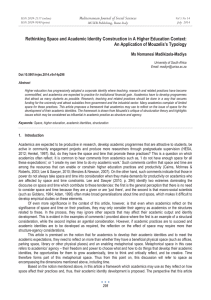 Rethinking Space and Academic Identity Construction in A Higher Education... An Application of Mouzelis’s Typology