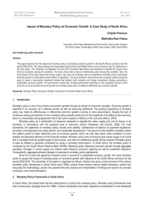 Impact of Monetary Policy on Economic Growth: A Case Study... Mediterranean Journal of Social Sciences Chipote Precious Makhetha-Kosi Palesa
