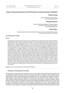 Impact of Corporate Governance on the Performance of Commercial Banks... Mediterranean Journal of Social Sciences Progress Shungu MCSER Publishing, Rome-Italy