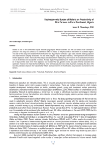 Socioeconomic Burden of Malaria on Productivity of Isaac B. Oluwatayo, PhD