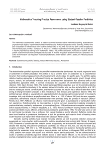 Mathematics Teaching Practice Assessment using Student-Teacher Portfolios Luckson Muganyizi Kaino