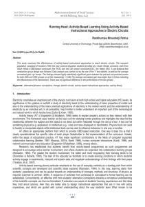 Running Head: Activity-Based Learning Using Activity-Based Instructional Approaches in Electric Circuits