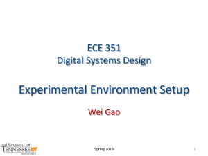 Experimental	Environment	Setup ECE	351 Digital	Systems	Design