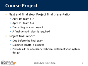 Course Project Next and final step: Project final presentation Project final report 