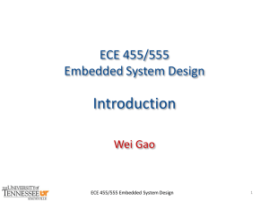 Introduction ECE 455/555 Embedded System Design Wei Gao