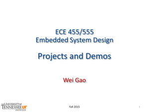 Projects and Demos ECE 455/555 Embedded System Design Wei Gao