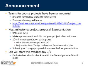 Announcement Teams for course projects have been announced 