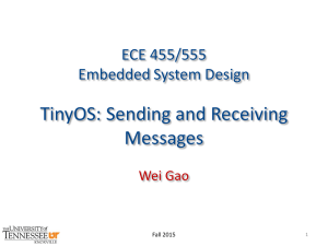 TinyOS: Sending and Receiving Messages ECE 455/555 Embedded System Design