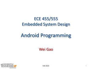 Android Programming ECE 455/555 Embedded System Design Wei Gao
