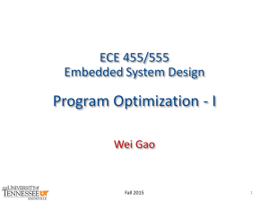 Program Optimization - I ECE 455/555 Embedded System Design Wei Gao