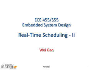 Real-Time Scheduling - II ECE 455/555 Embedded System Design Wei Gao