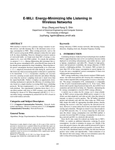 E-MiLi: Energy-Minimizing Idle Listening in Wireless Networks {xyzhang,