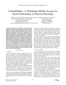 E-SmallTalker: A Distributed Mobile System for Social Networking in Physical Proximity