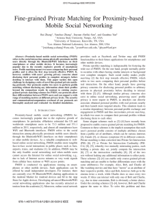 Fine-grained Private Matching for Proximity-based Mobile Social Networking