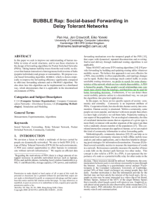 BUBBLE Rap: Social-based Forwarding in Delay Tolerant Networks []