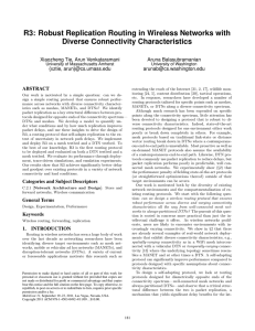 R3: Robust Replication Routing in Wireless Networks with Diverse Connectivity Characteristics