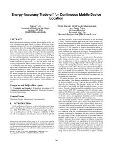 Energy-Accuracy Trade-off for Continuous Mobile Device Location