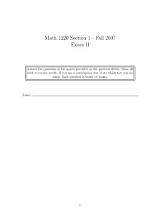 Math 1220 Section 1 - Fall 2007 Exam II