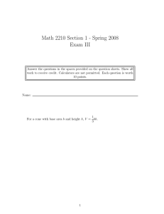 Math 2210 Section 1 - Spring 2008 Exam III