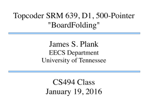 Topcoder SRM 639, D1, 500-Pointer &#34;BoardFolding&#34; James S. Plank CS494 Class