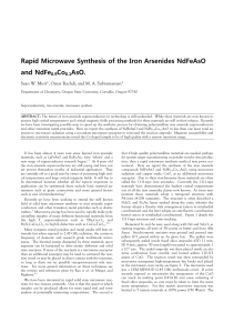 Rapid Microwave Synthesis of the Iron Arsenides NdFeAsO and NdFe Co AsO.