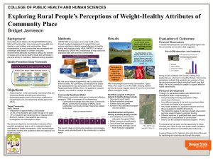 Exploring Rural People’s Perceptions of Weight-Healthy Attributes of Community Place Bridget Jamieson