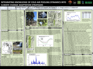 INTEGRATING KNOWLEDGE OF COLD AIR POOLING DYNAMICS INTO Authors: Buhler