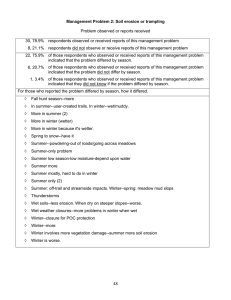 Management Problem 2: Soil erosion or trampling